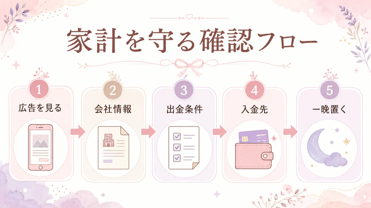 投資副業の確認フロー 図解