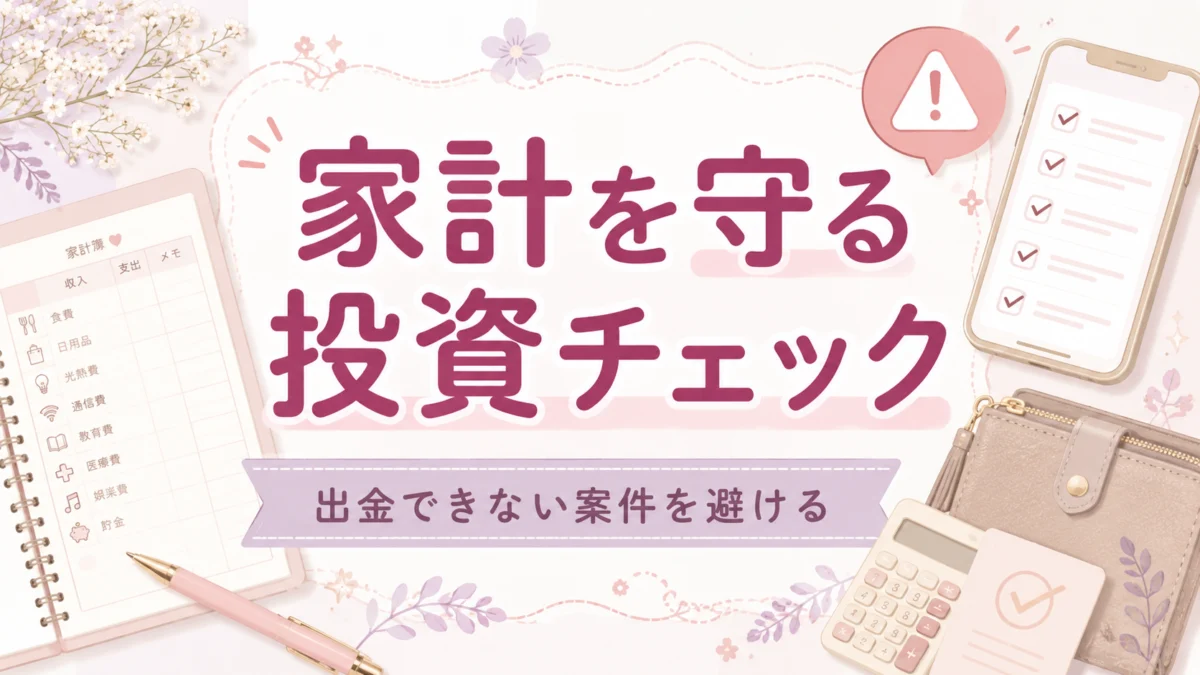 家計を守る投資チェック 出金できない案件を避ける