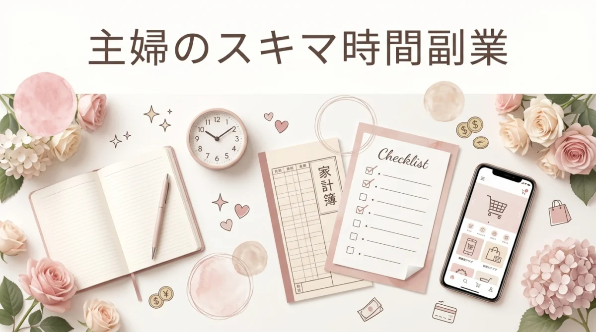 主婦のスキマ時間副業 家計簿 時計 チェックリスト