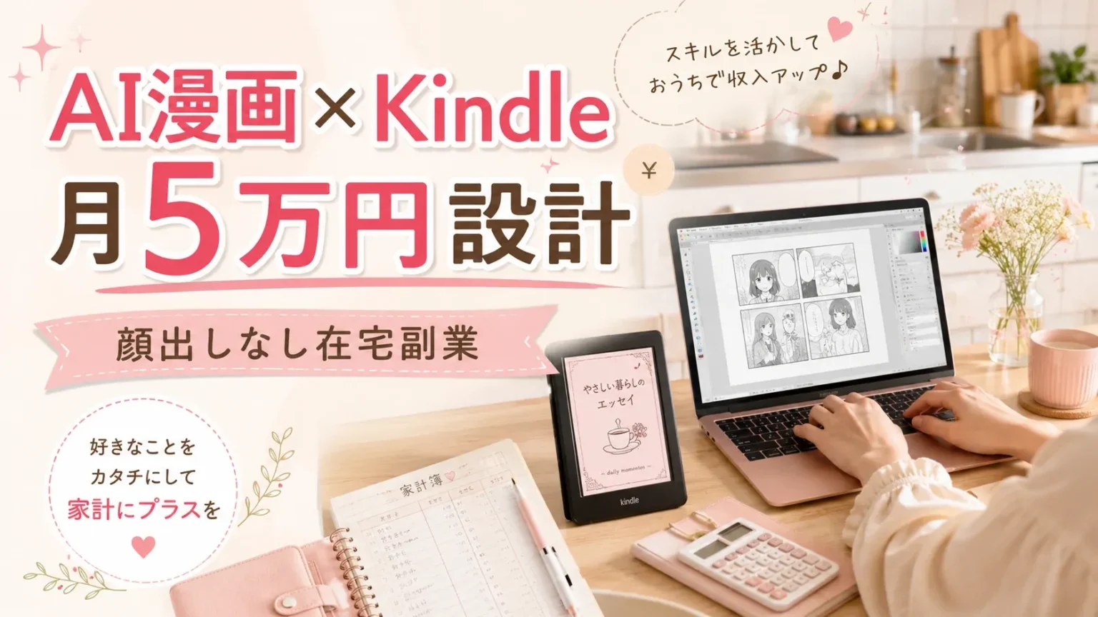 AI漫画とKindle出版で月5万円を狙う主婦向け在宅副業の設計図