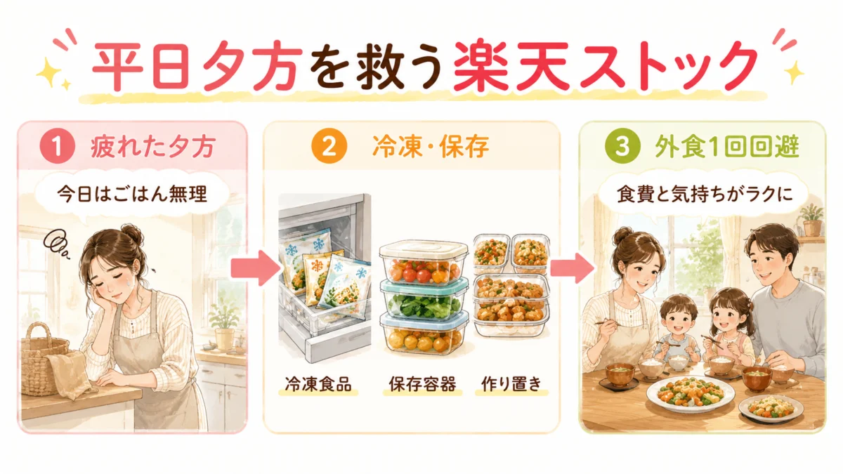 平日夕方を救う楽天ストック図解